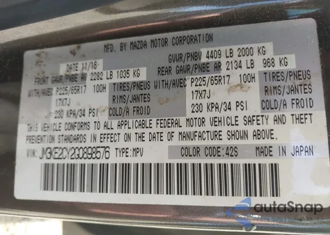 2016 Mazda Cx-5 Touring z USA, uszkodzony, nr VIN JM3KE2CY2G0898576